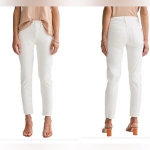 AGoldE Jeans Toni Mid Rise Straight Leg White